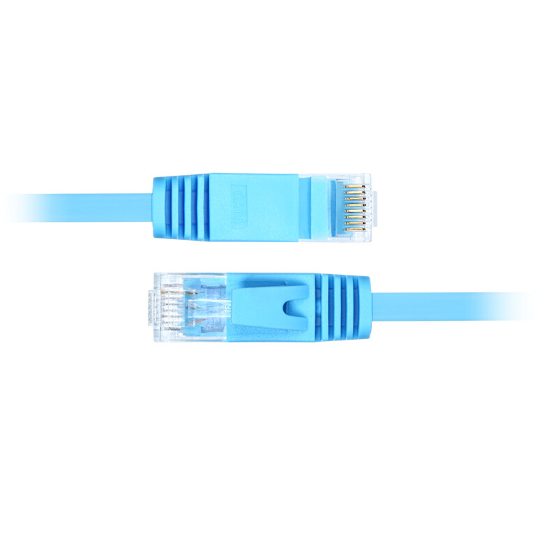 友佳联(TPST)cat6超六类网线纯铜扁平千兆高速电脑网络线宽带线成品跳线 普通头蓝色 50米